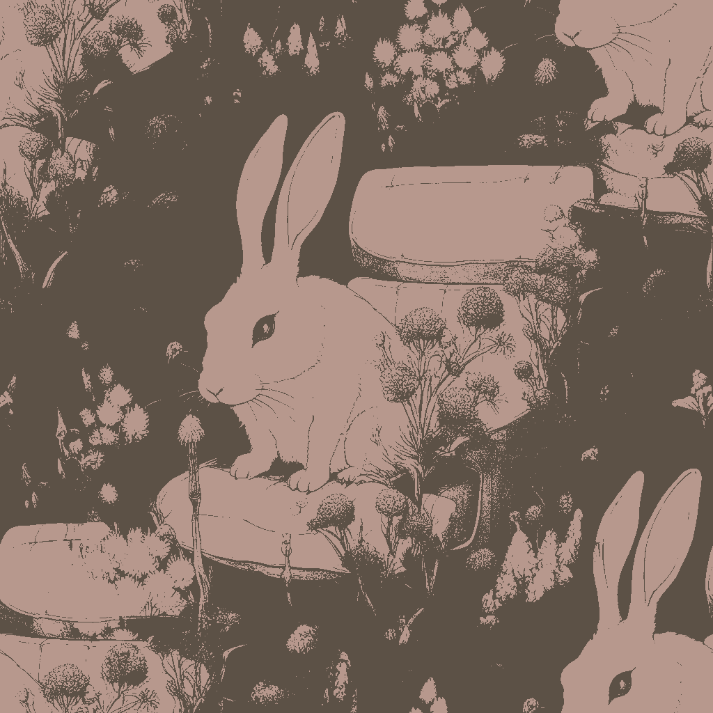 Rabbits Drift in Claret
