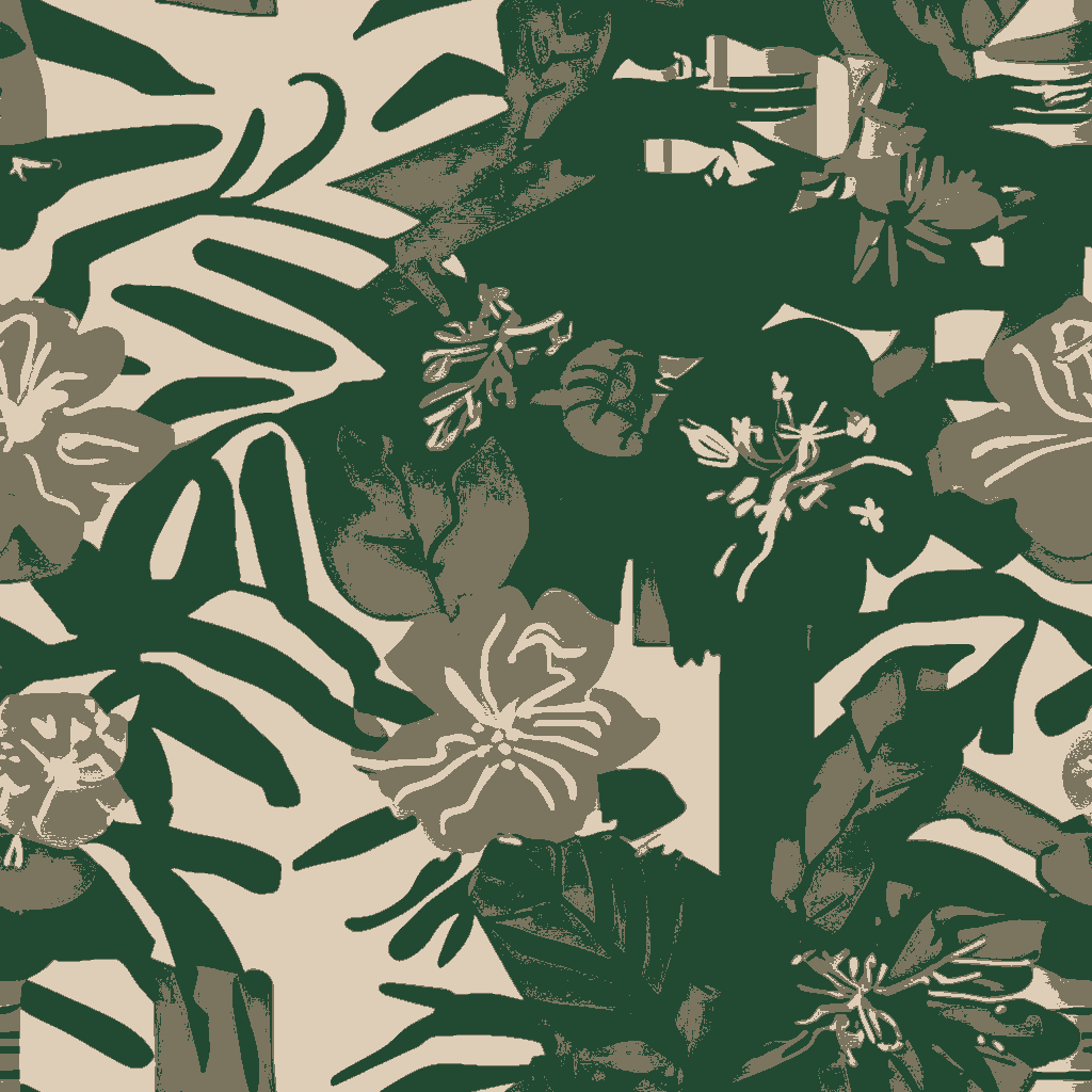 Elephants Carouse in Bottle Green
