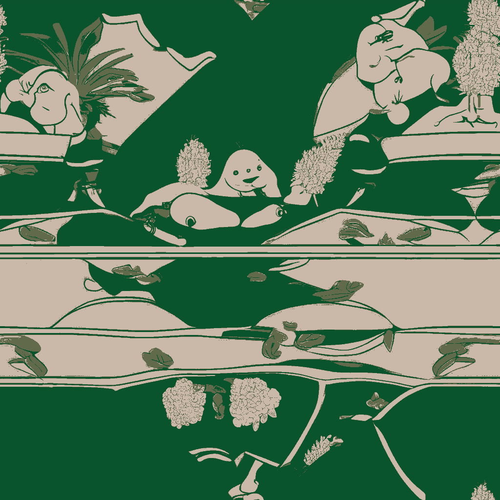 Frogs Revel in Bottle Green