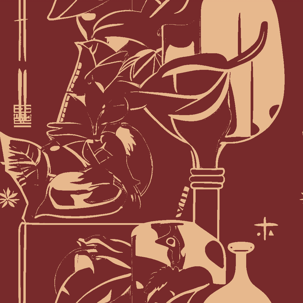Orangutans Carouse in Garnet