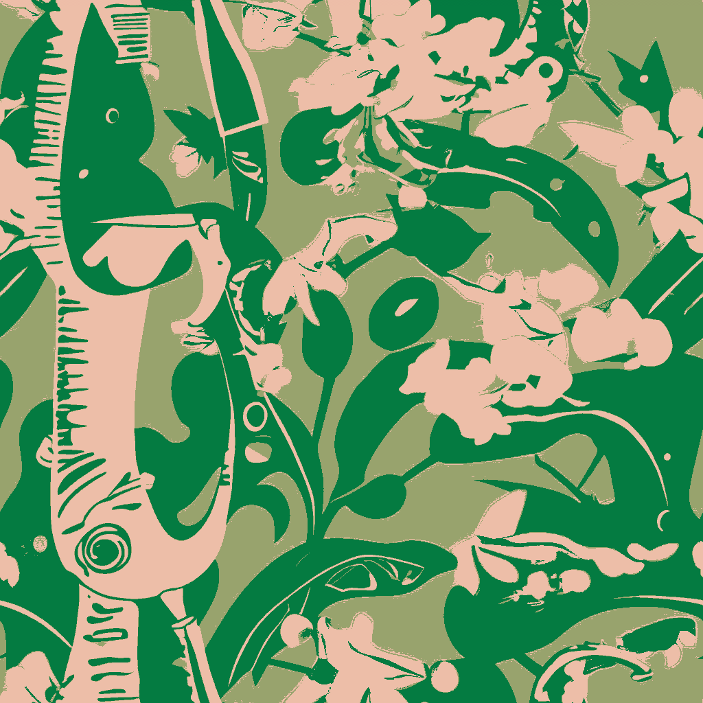 Elephants Spree in Bottle Green