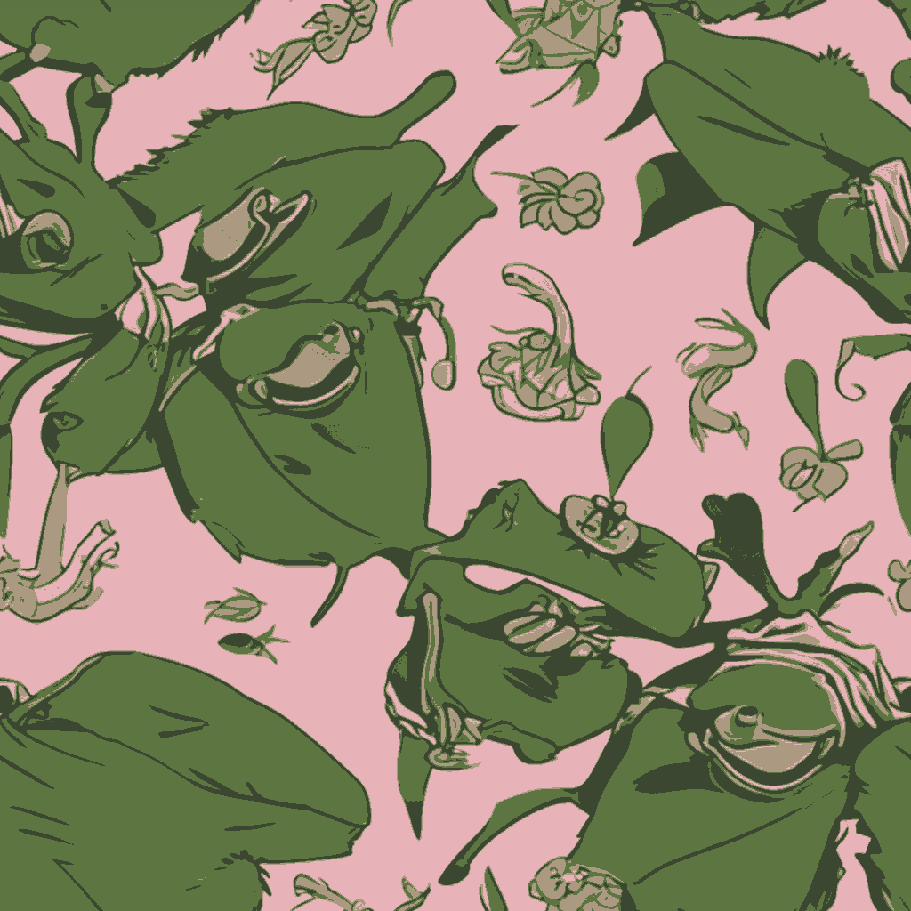 Frogs Carouse in Sage