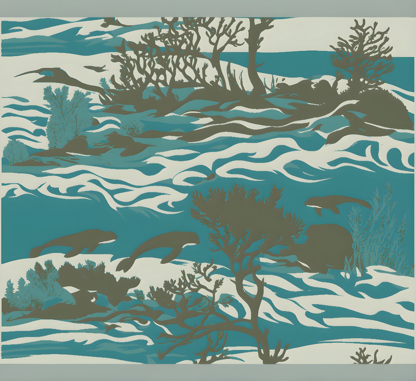 room-size scenic mural at 12ft x 11ft