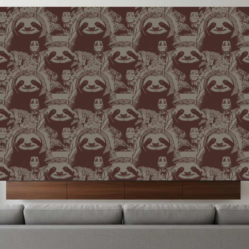 Sloths Saunter in Claret — residential