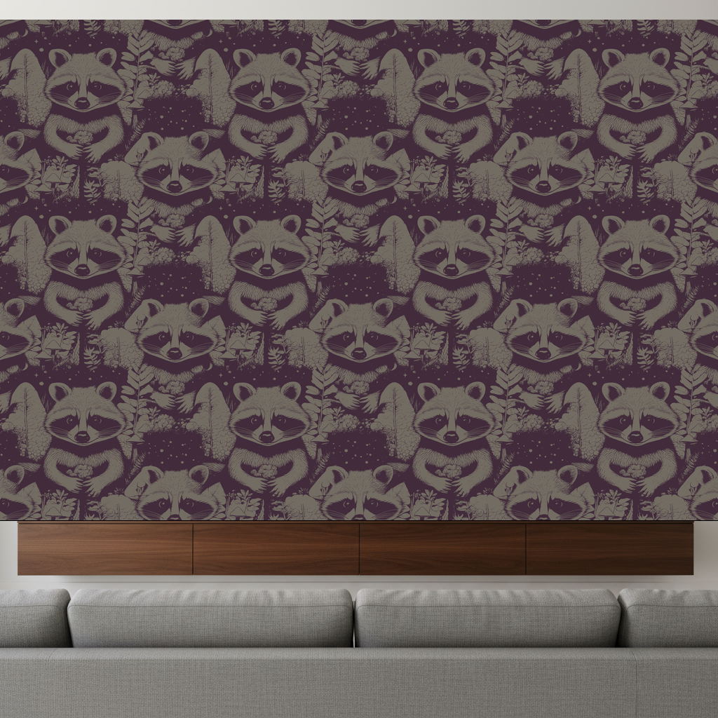Raccoons Haze in Damson — residential