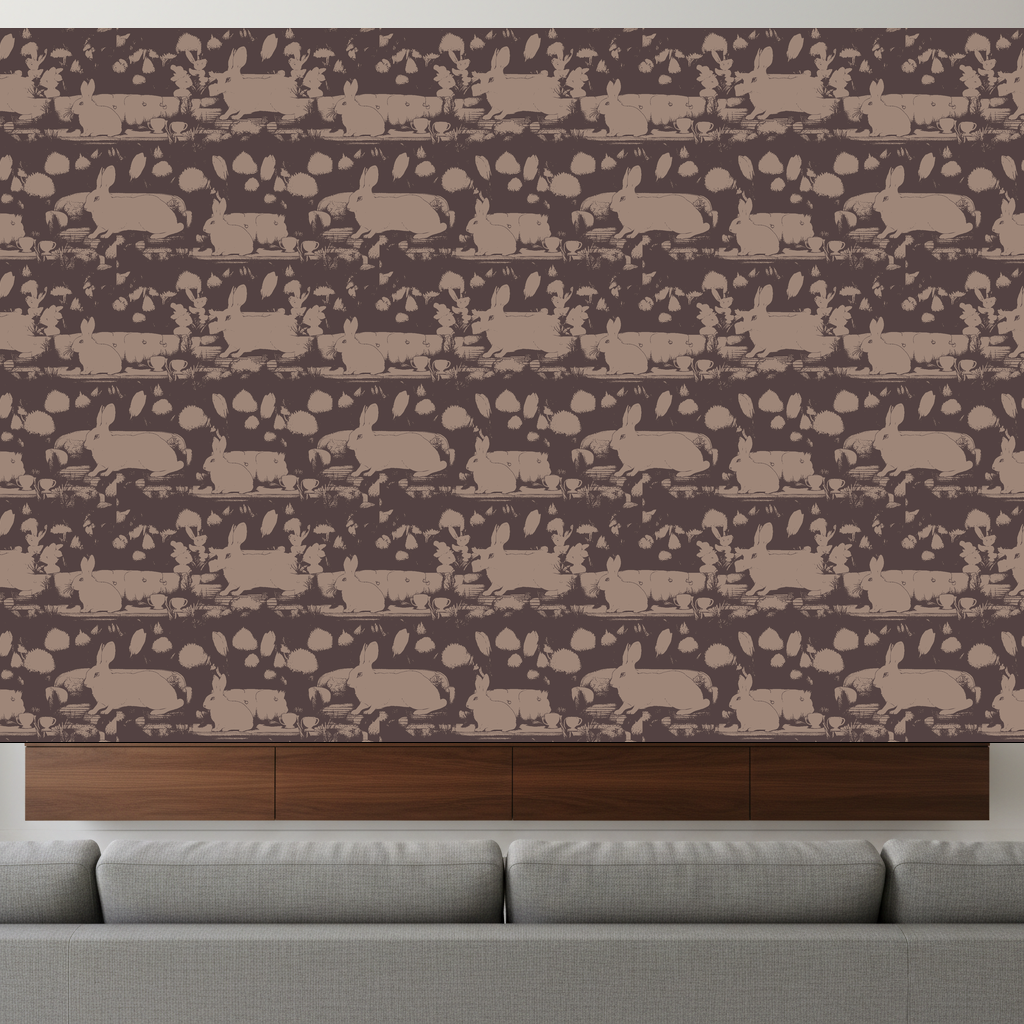 Rabbits Daydream in Claret — residential