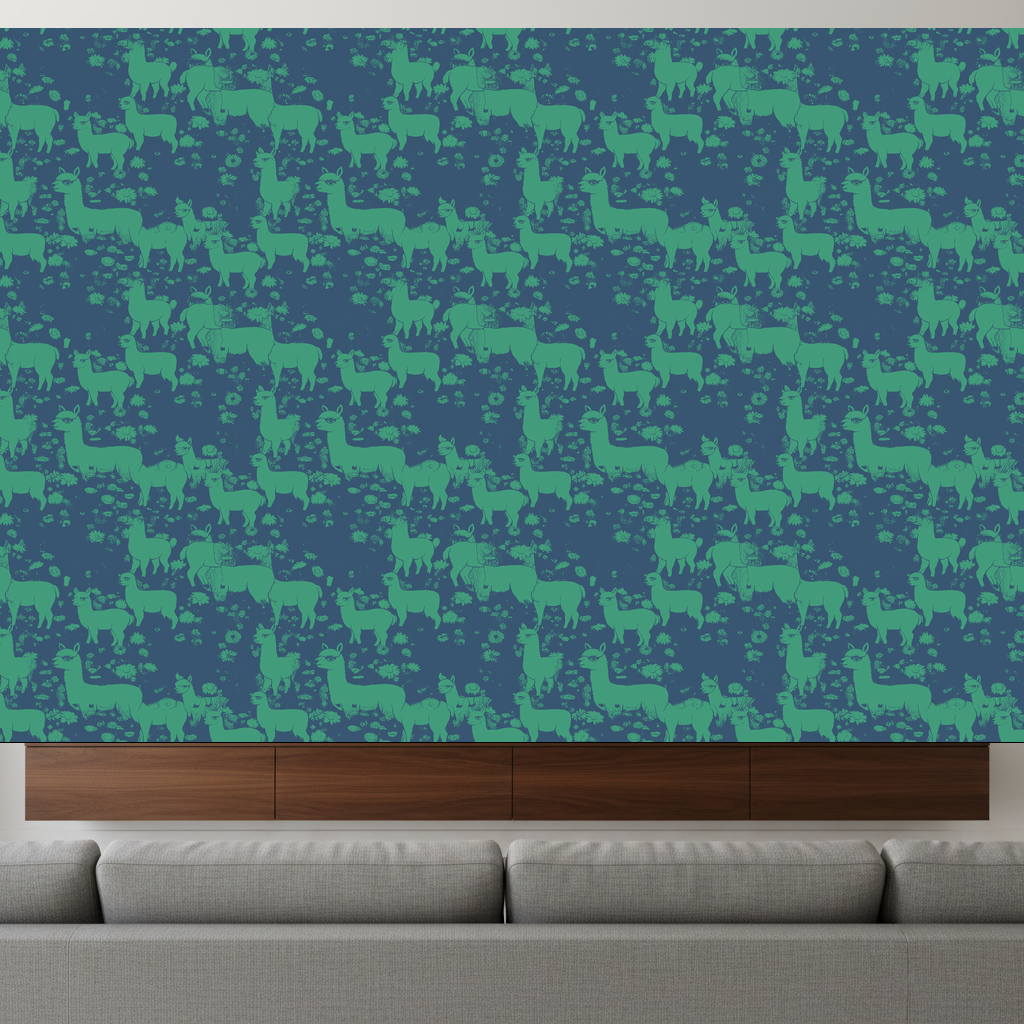 Alpacas Daydream in Sage — residential
