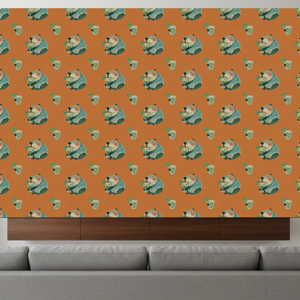 Capybaras Saunter in Amber — residential