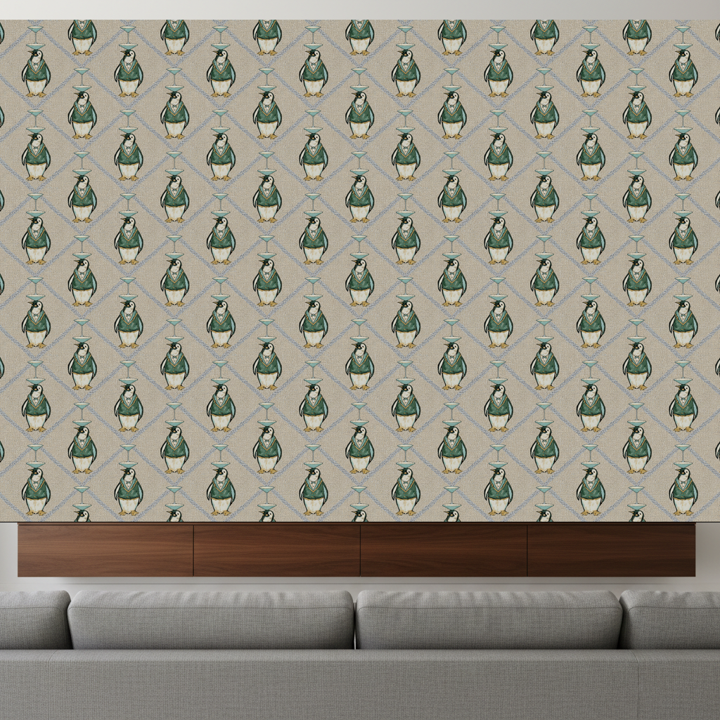 Penguins Saunter in Chartreuse — residential
