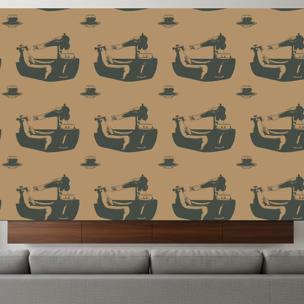 Capybaras Tipple in Apricot — residential