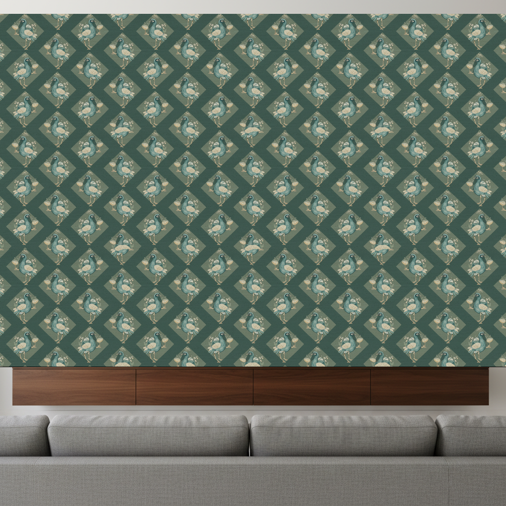 Peacocks Carouse in Pewter — residential