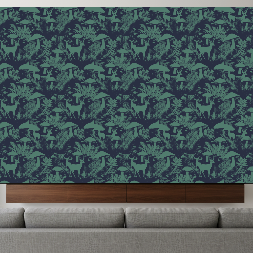 Deer Daydream in Bottle Green — residential