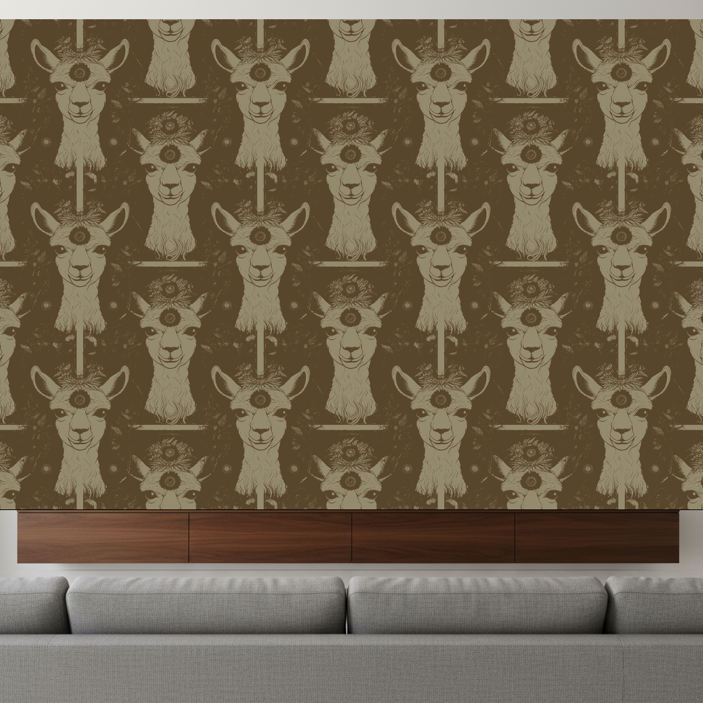 Llamas Slumber in Bottle Green — residential