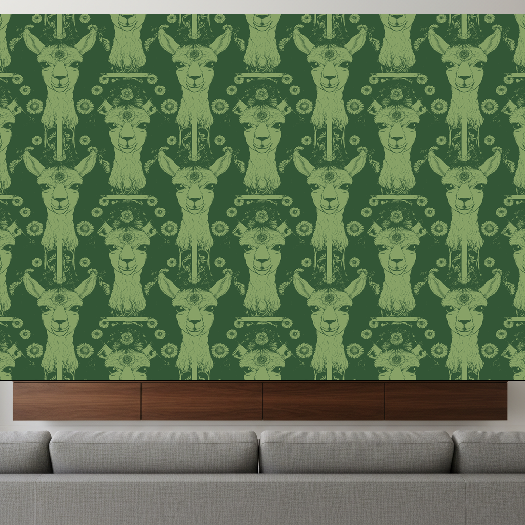 Llamas Haze in Bottle Green — residential