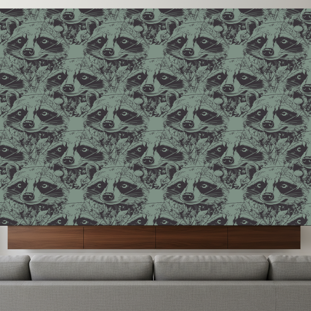 Raccoons Reverie in Greige — residential