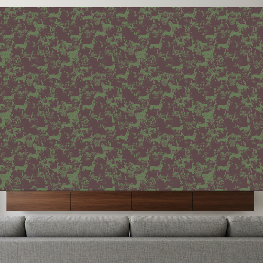 Dachshunds Reverie in Bottle Green — residential