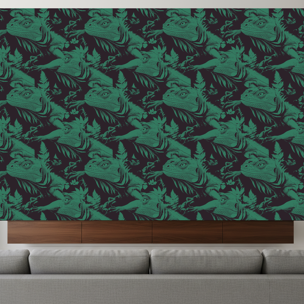 Iguanas Drift in Charcoal — residential