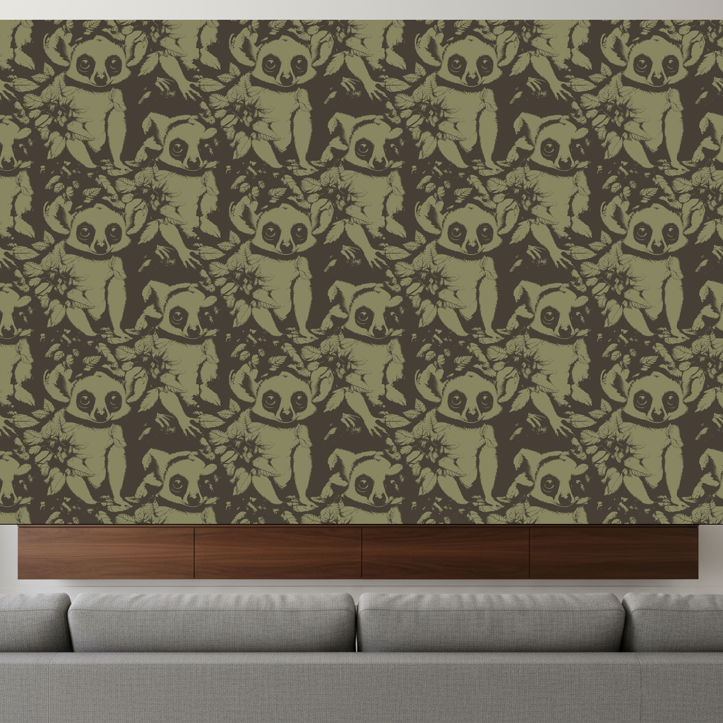 Lemurs Daydream in Olive — residential