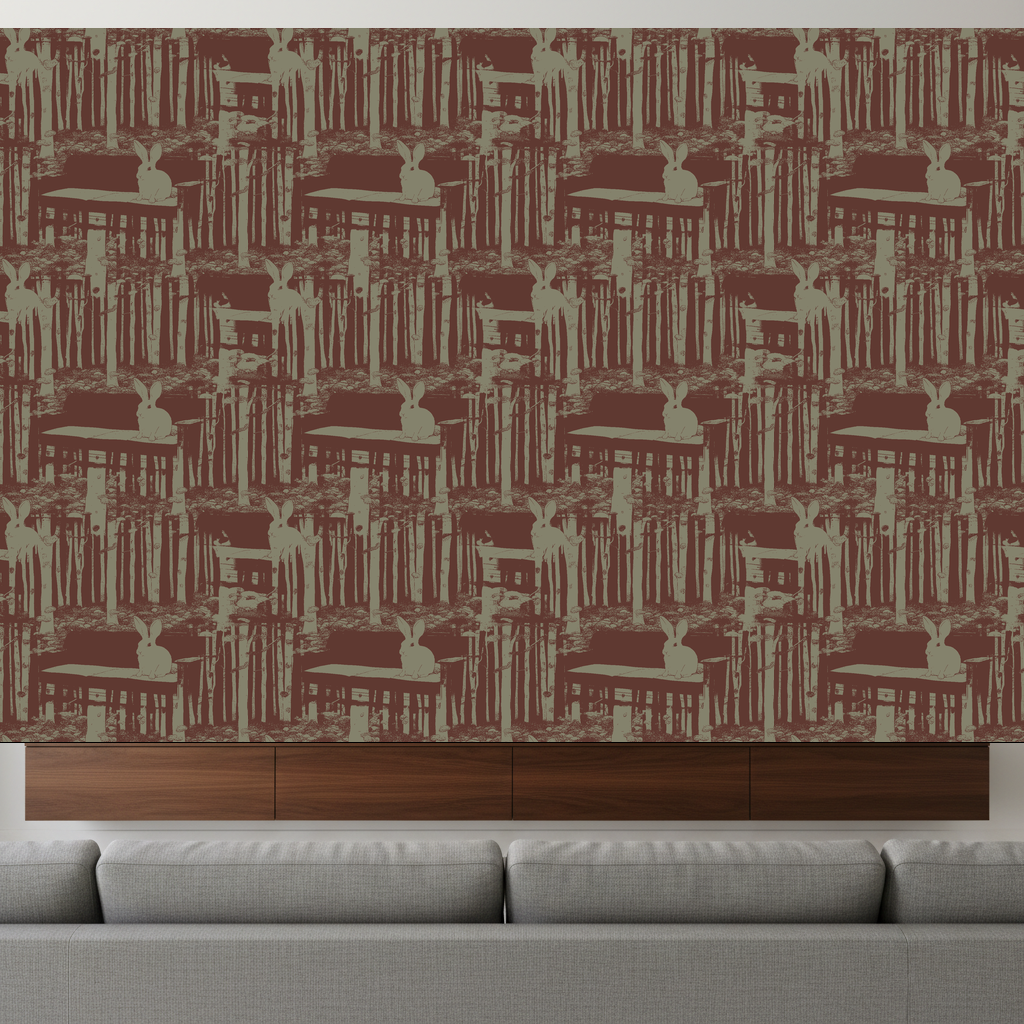 Rabbits Drift in Olive — residential