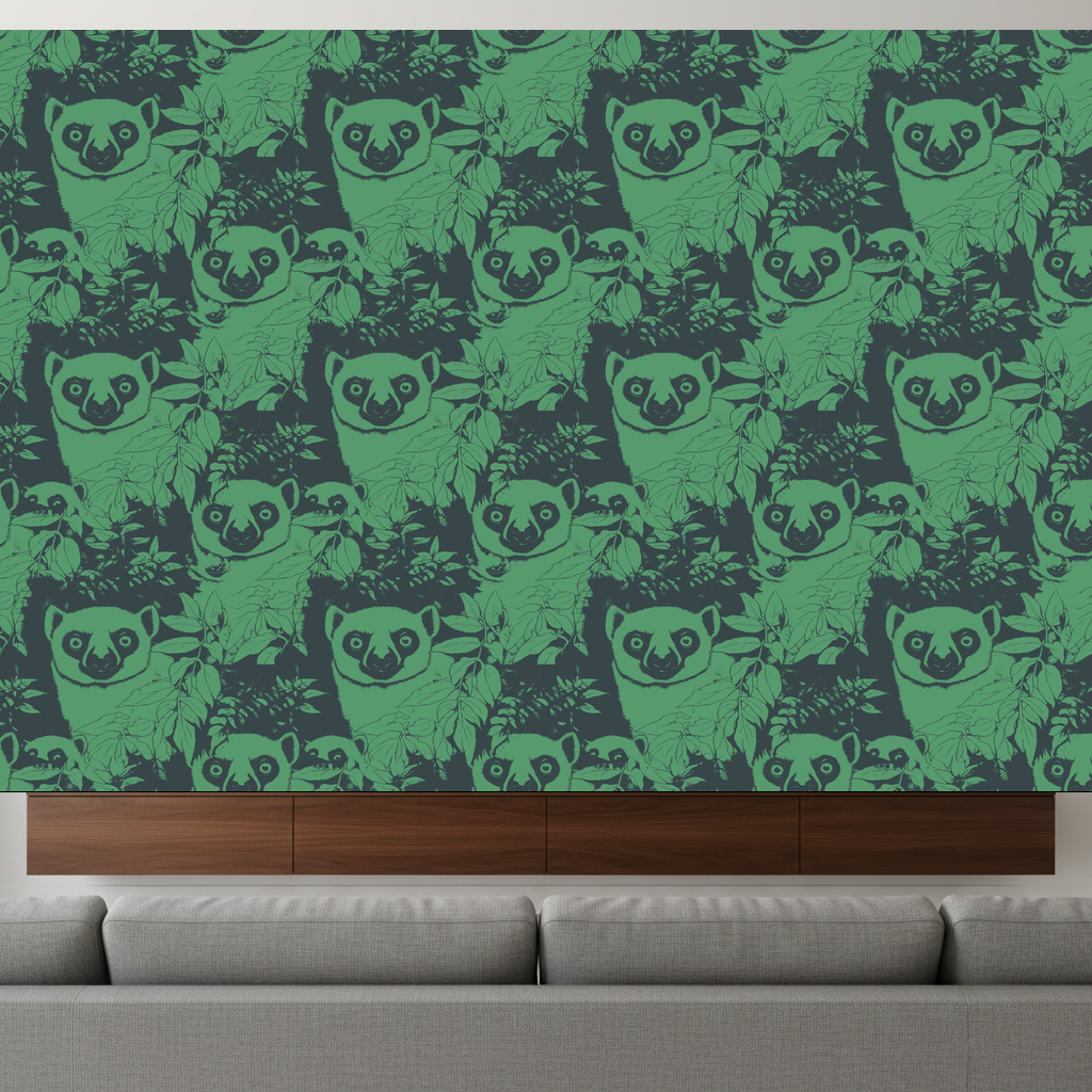 Lemurs Drift in Charcoal — residential