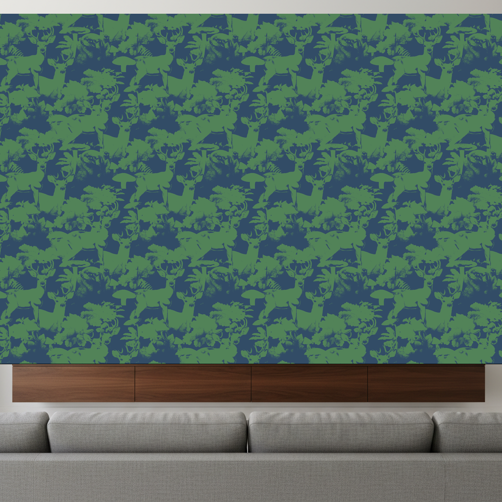 Deer Reverie in Teal — residential